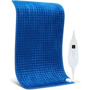 XXX-Large Heating Pad 17" X 33" with 6 Heat Settings, Auto Off (Blue)